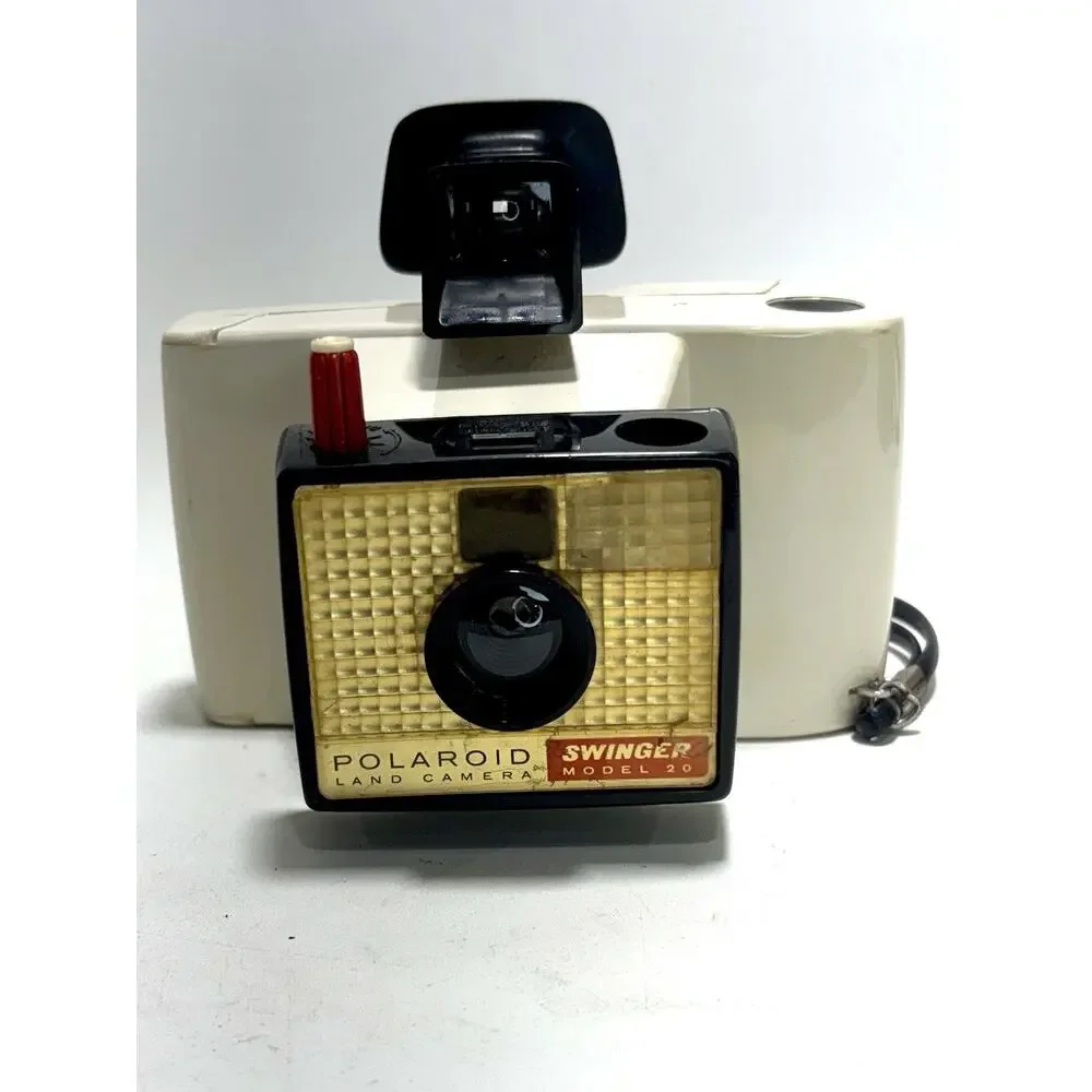 Vintage Polaroid Swinger Model 20 Land Camera w Case Manual Film Canisters